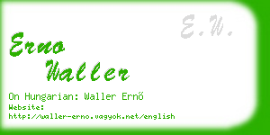 erno waller business card